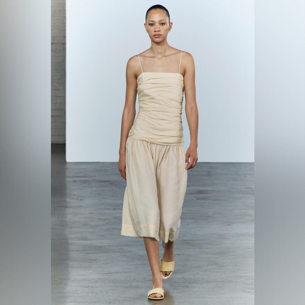 ZARA DRAPED MIDI DRESS ZW COLLECTION - Picture 6 of 14